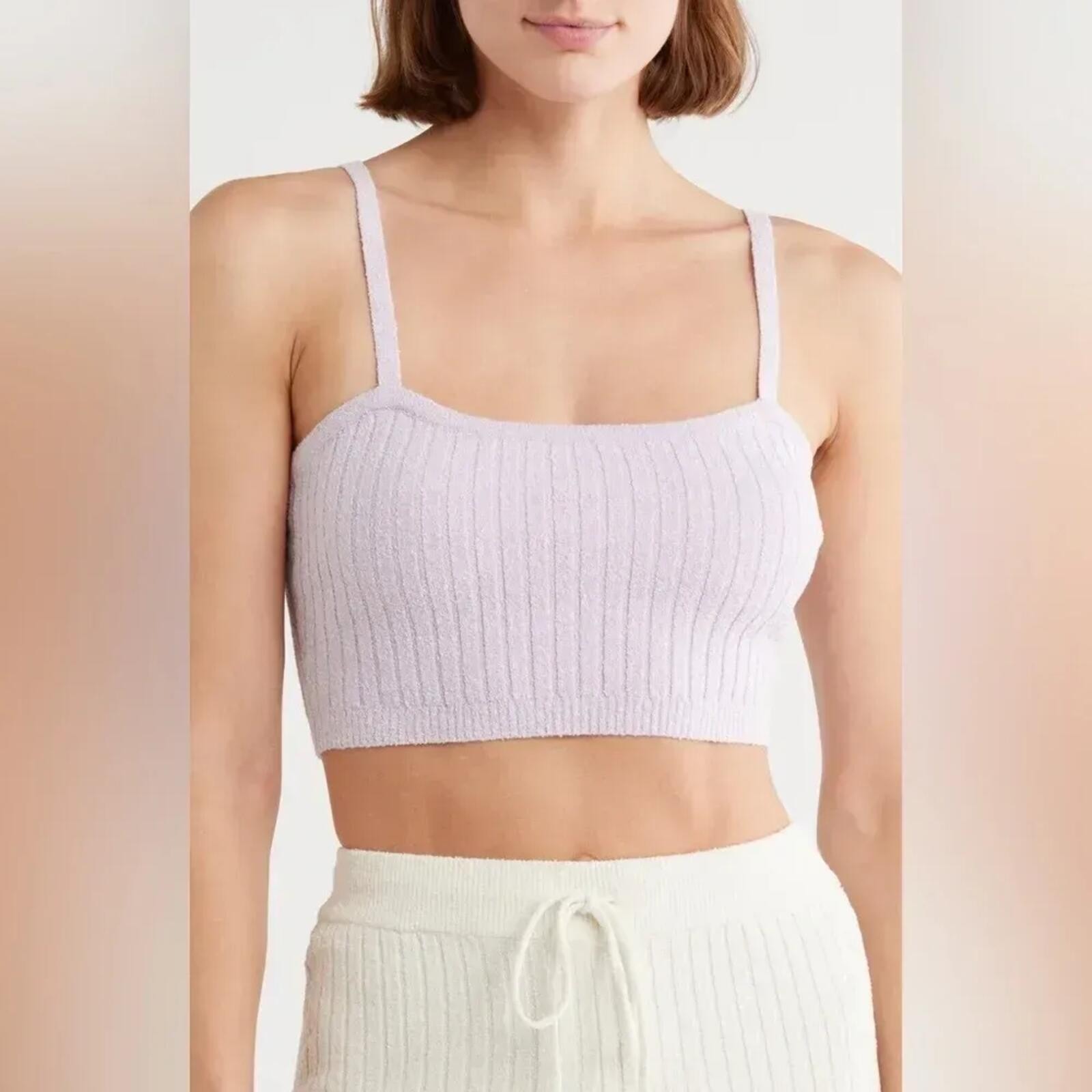 Good American Nwt Terry Ribbed Tube Bralette Tank Top - Size M - Msrp $89